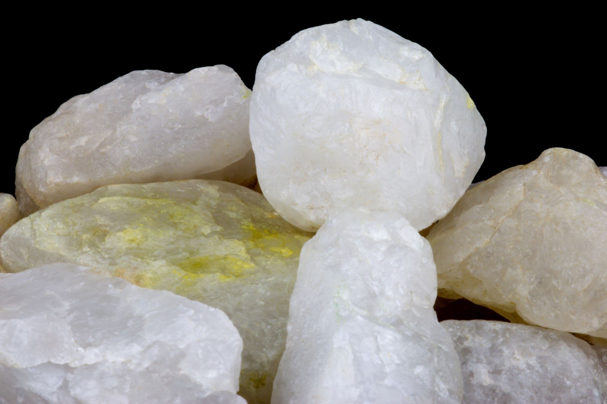 Quartz rocks on a dark background